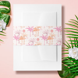 Tropische Hochzeit der Vintagen Palme Einladungsbanderole