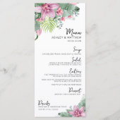 Tropische Hochzeit der Wasserfarbe Menükarte (Vorderseite)