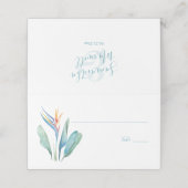 Tropische Hochzeit der Wasserfarben Platzkarte (Außenseite Aufgefaltet)
