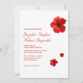 Tropische Hochzeit des Roten Hibiskus Einladung (Vorderseite)