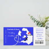 Tropische Hochzeit Destination Santorini Einladung (Stehend Vorderseite)