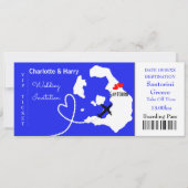 Tropische Hochzeit Destination Santorini Einladung (Vorderseite)