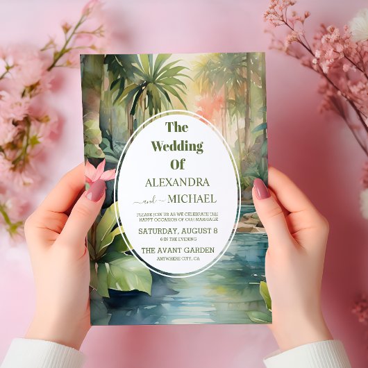 Tropische Hochzeit Einladung