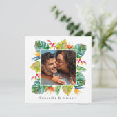 Tropische Hochzeit | FOTO SAVE THE DATE Karte (Stehend Vorderseite)