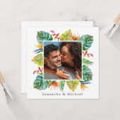 Tropische Hochzeit | FOTO SAVE THE DATE Karte (Vorderseite/Rückseite Beispiel)