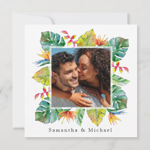 Tropische Hochzeit FOTO SAVE THE DATE Karte