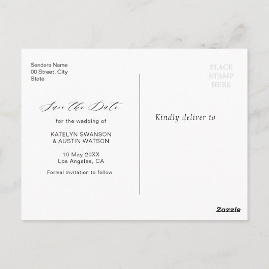 Tropische Hochzeit im Grünen speichern Sie das Dat Postkarte (Rückseite)