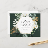 Tropische Hochzeit im Grünen speichern Sie das Dat