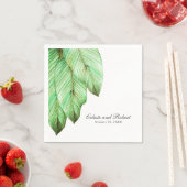 Tropische Hochzeit in Aquarellblättern Serviette (Beispiel)
