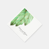 Tropische Hochzeit in Aquarellblättern Serviette (Ecke)