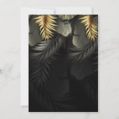 Tropische Hochzeit in Urlaubsort aus Schwarz und G Save The Date (Rückseite)