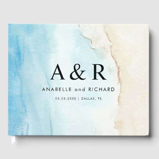 Tropische Hochzeit in Urlaubsort des Sandstrandes Gästebuch (Vorderseite)