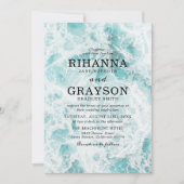 Tropische Hochzeit in Urlaubsort Einladung (Vorderseite)