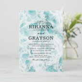 Tropische Hochzeit in Urlaubsort Einladung (Stehend Vorderseite)