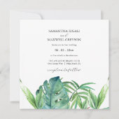 Tropische Hochzeit in Urlaubsort Einladung (Vorderseite)