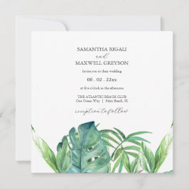 Tropische Hochzeit in Urlaubsort Einladung