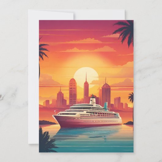 Tropische Hochzeit in Urlaubsort Einladung (Rückseite)