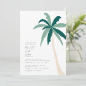 Tropische Hochzeit in Urlaubsort Einladung (Stehend Vorderseite)