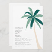 Tropische Hochzeit in Urlaubsort Einladung (Vorne/Hinten)