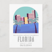 Tropische Hochzeit in Urlaubsort Florida Save the Ankündigungspostkarte (Vorderseite)