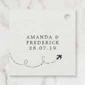 Tropische Hochzeit in Urlaubsort Geschenkanhänger (Rückseite)