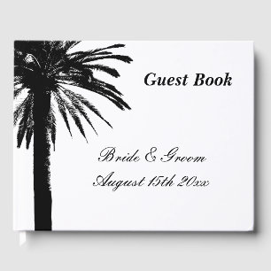 Tropische Hochzeit in Urlaubsort mit schicker Palm Gästebuch