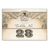 Tropische Hochzeit in Urlaubsort Platzkarte mit Fl Tischnummer (Rückseite)