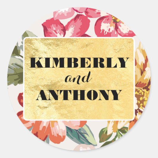 tropische Hochzeit in Urlaubsort Runder Aufkleber (Vorderseite)