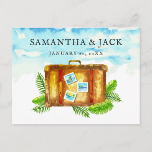 Tropische Hochzeit in Urlaubsort Save The Date Ankündigungspostkarte