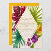 Tropische Hochzeit in Urlaubsort Save the Date Einladung (Vorne/Hinten)