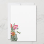 Tropische Hochzeit in Urlaubsort Save the Date Einladung (Rückseite)