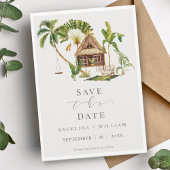 Tropische Hochzeit in Urlaubsort Save the Date Einladung