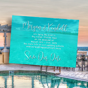 Tropische Hochzeit in Urlaubsort Save the Date Einladung