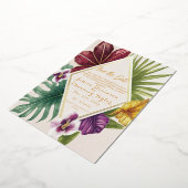 Tropische Hochzeit in Urlaubsort Save the Date Folieneinladung (Gedreht)