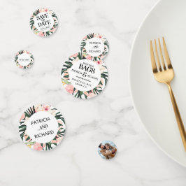 Tropische Hochzeit in Urlaubsort Save the Date Konfetti