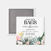 Tropische Hochzeit in Urlaubsort Save the Date Magnet (Vorderseite/Rückseite)