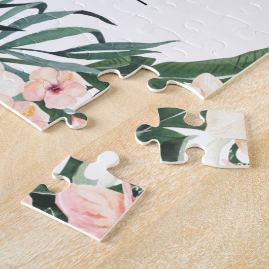 Tropische Hochzeit in Urlaubsort Save the Date Puzzle (Seite)