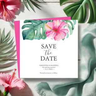 Tropische Hochzeit in Urlaubsort Speichern Sie die Save The Date