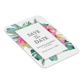 Tropische Hochzeit in Urlaubsort speichert Datumsm Magnet (Rechte Seite)