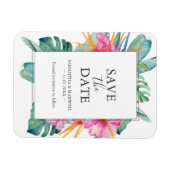 Tropische Hochzeit in Urlaubsort speichert Datumsm Magnet (Horizontal)