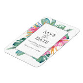 Tropische Hochzeit in Urlaubsort speichert Datumsm Magnet (Linke Seite)