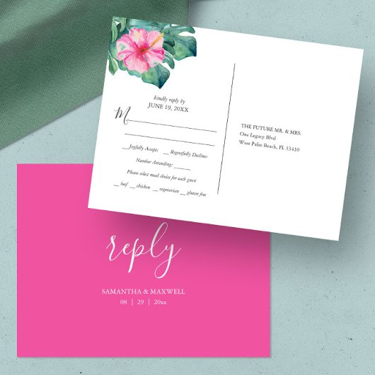 Tropische Hochzeit in Urlaubsort UAWG Postkarte