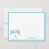 Tropische Hochzeit in Urlaubsort von Knotted Palm Dankeskarte (Vorderseite)