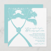 Tropische Hochzeit in Urlaubsort von Knotted Palm Einladung (Vorne/Hinten)