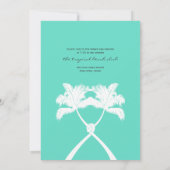 Tropische Hochzeit in Urlaubsort von Knotted Palm Einladung (Rückseite)