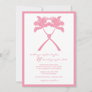 Tropische Hochzeit in Urlaubsort von Knotted Palm Einladung