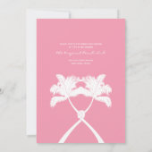 Tropische Hochzeit in Urlaubsort von Knotted Palm Einladung (Rückseite)