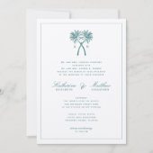 Tropische Hochzeit in Urlaubsort von Knotted Palm  Einladung (Vorderseite)