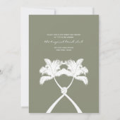Tropische Hochzeit in Urlaubsort von Knotted Palm Einladung (Rückseite)