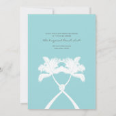 Tropische Hochzeit in Urlaubsort von Knotted Palm  Einladung (Rückseite)